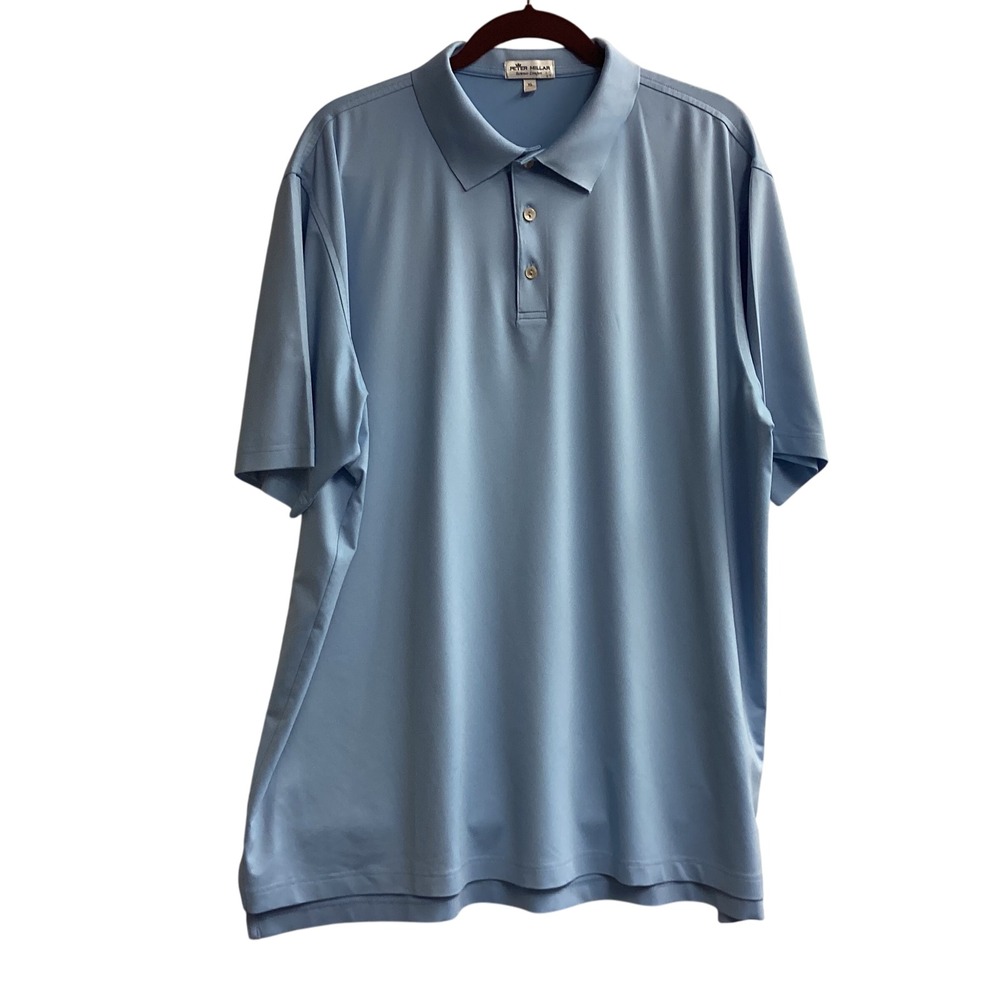 Peter‎ Millar Summer Comfort Polo Shirt Golf Athletic Casual XL Solid Blue